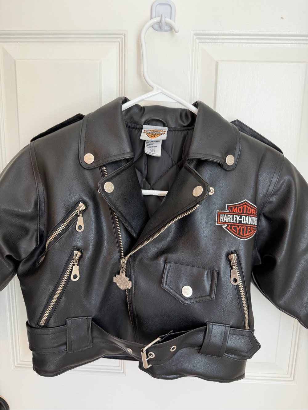 Harley-Davidson Kids Faux Leather Moto Biker Jacket with Patch